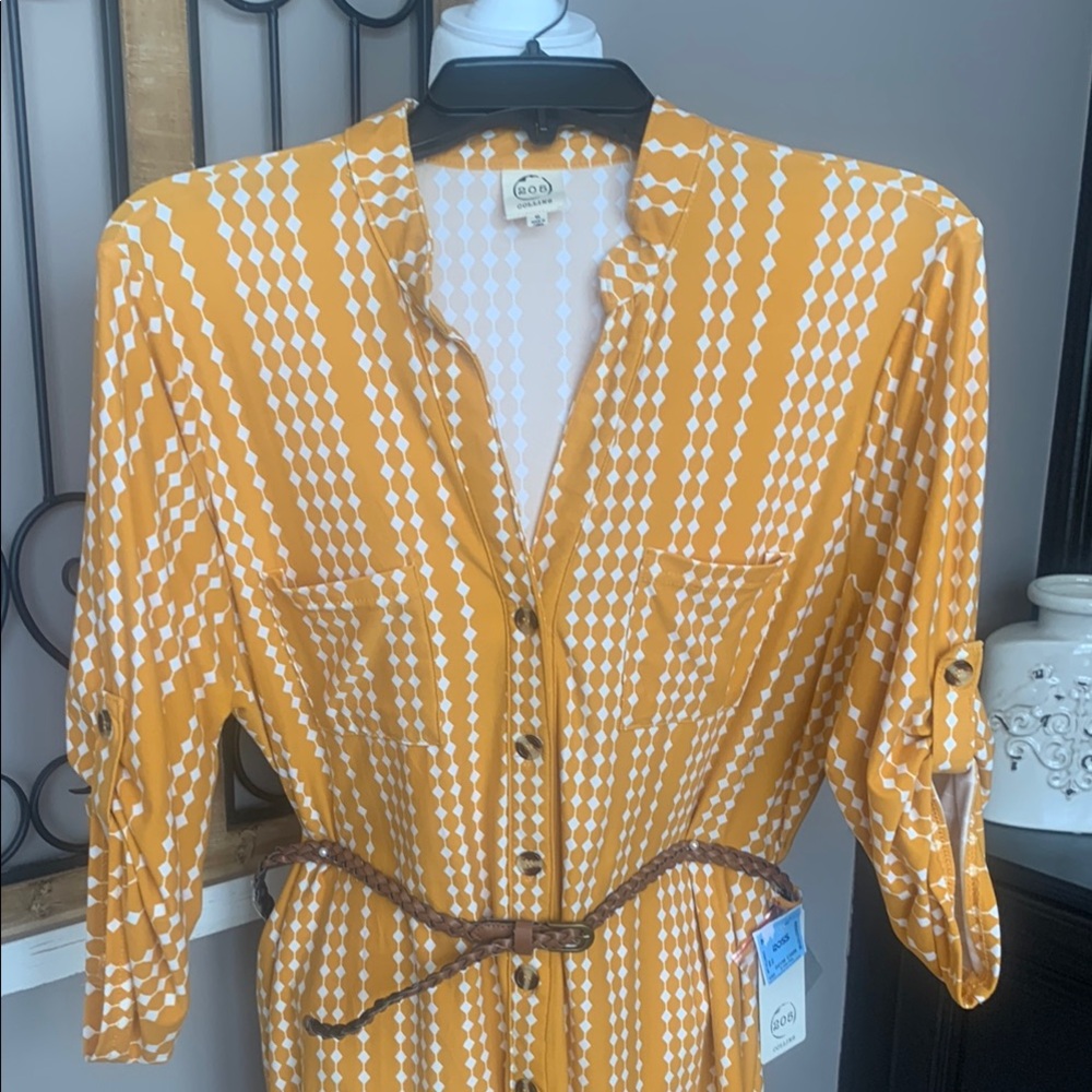 Geo Pattern Yellow Dress - Picture 3 of 3